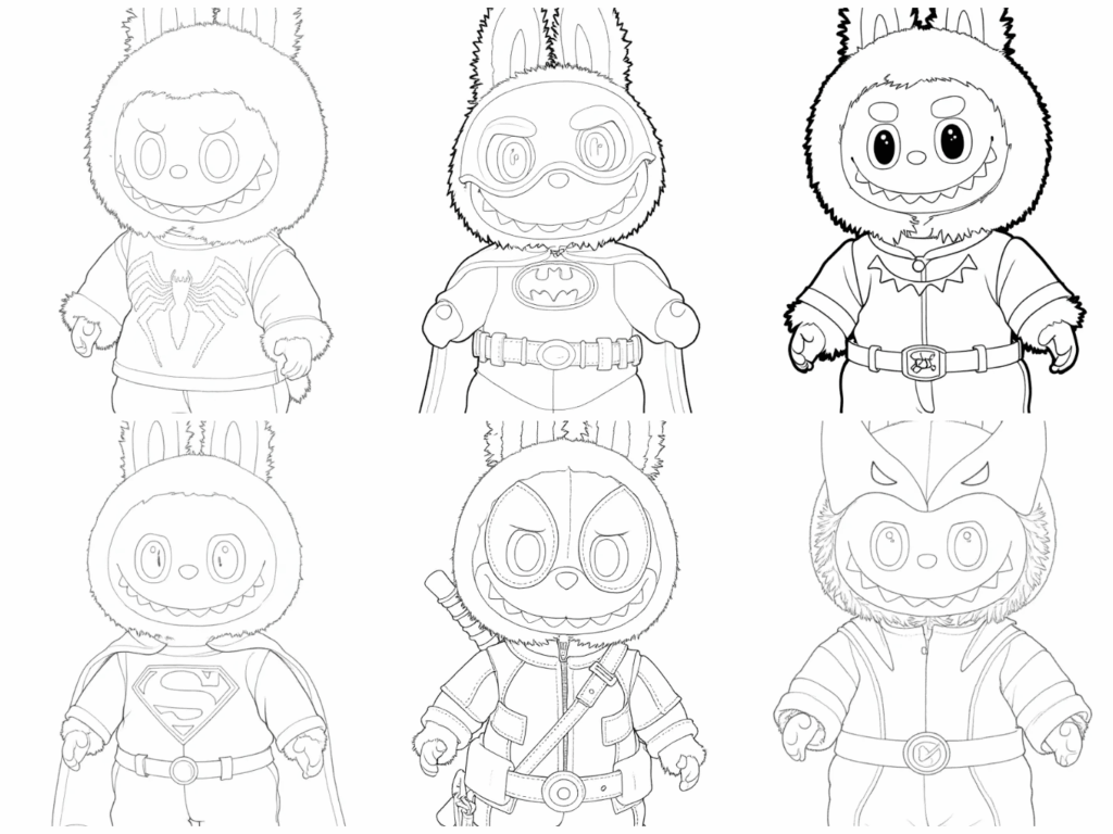 Labubu Coloring Pages Marvel