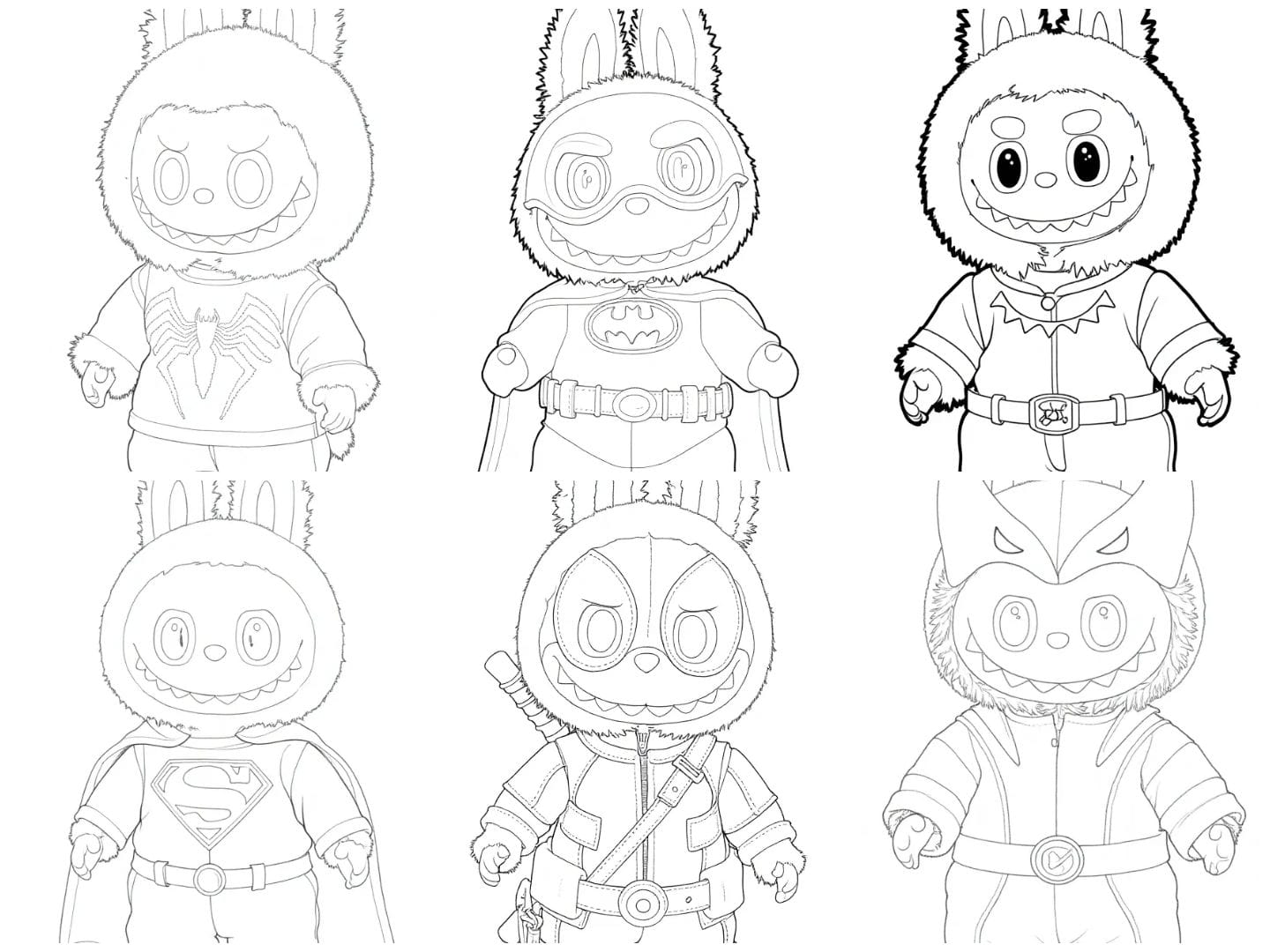 Labubu Coloring Pages Marvel