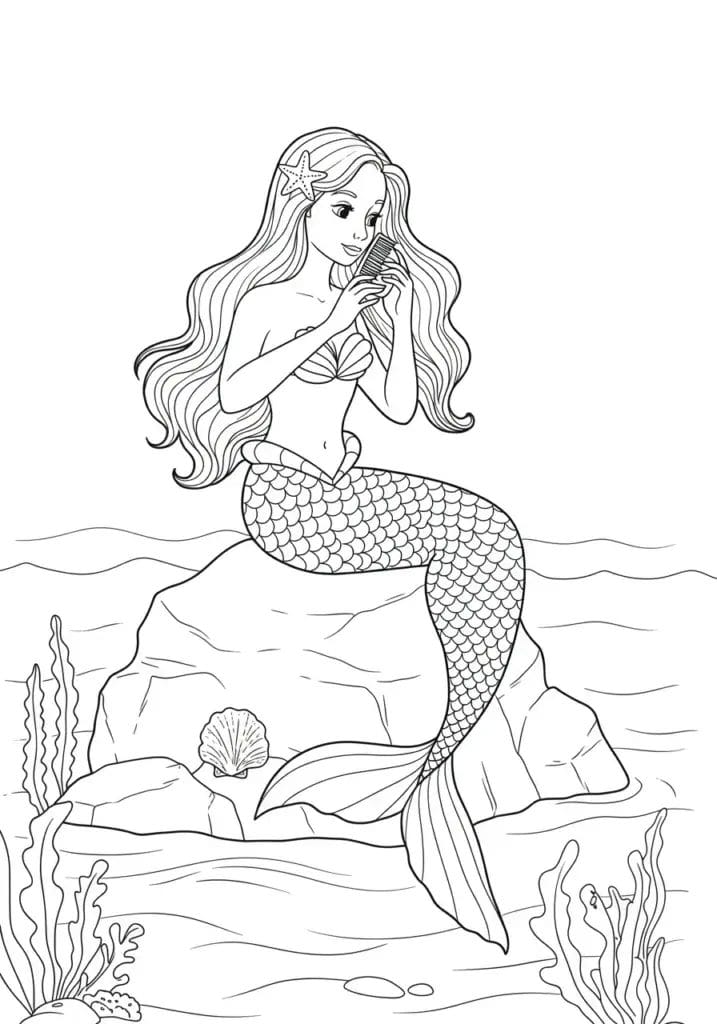 Mermaid-sitting-on-a-rock