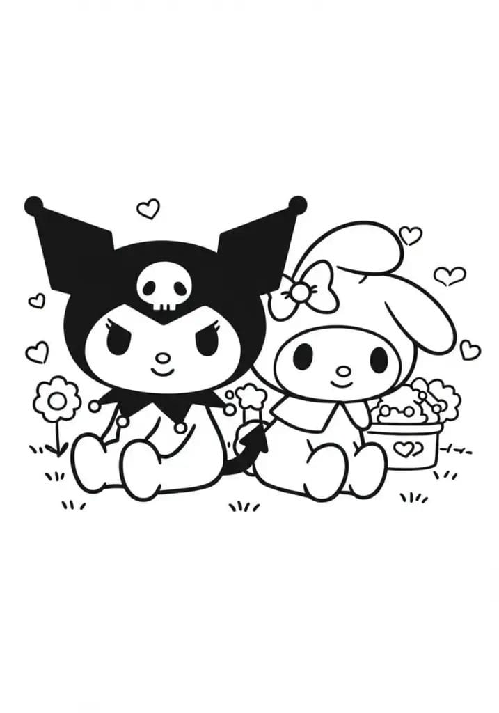 kuromi colouring pages 23
