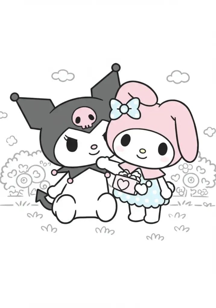 kuromi colouring pages 24