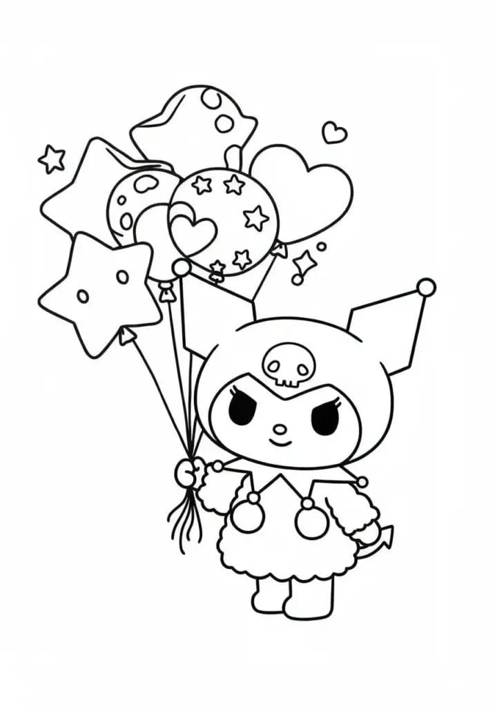 kuromi colouring pages 3