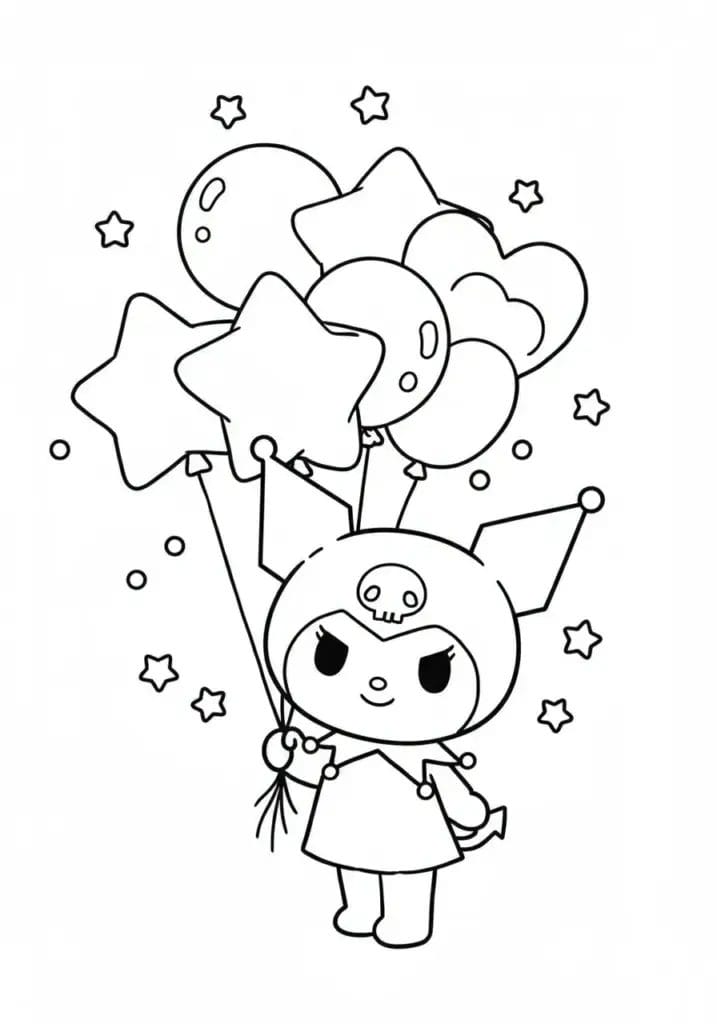 kuromi colouring pages 4