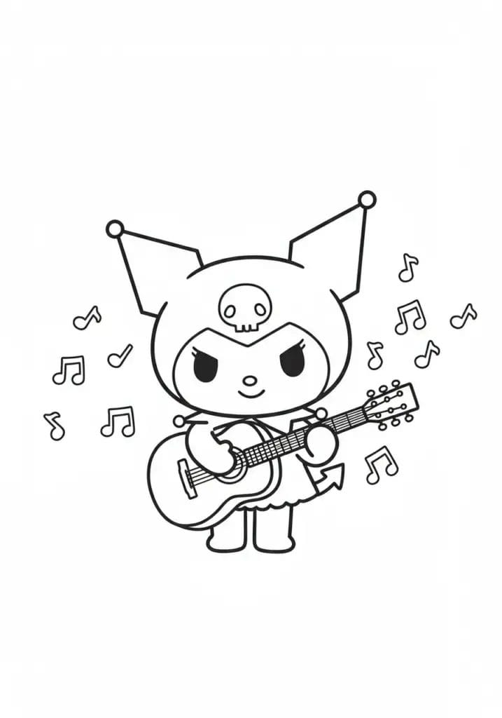 kuromi colouring pages 6