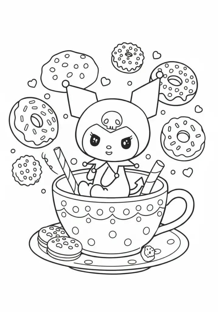 kuromi colouring pages 8