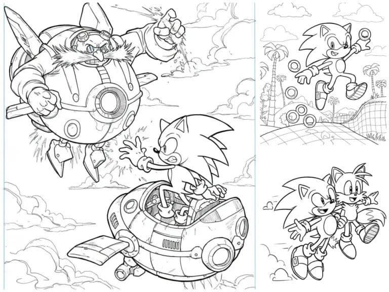 sonic coloring pages