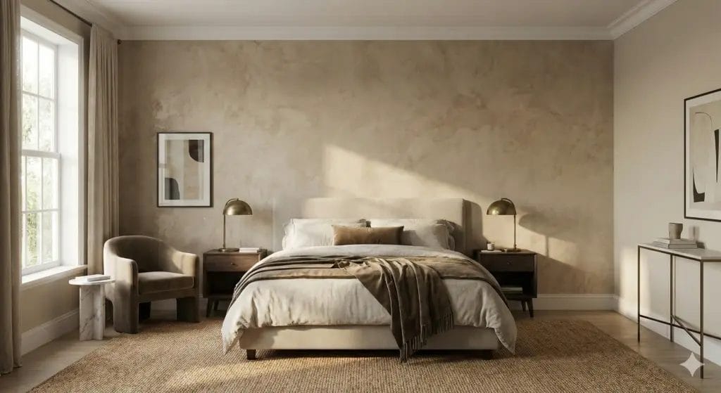 Designer Room With Premium Textured Wallpaper
