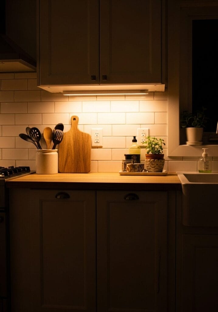 Add Under-Cabinet LED Strips for Designer Lighting
